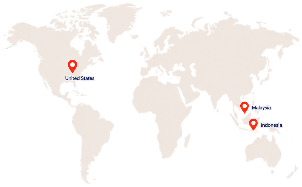 Hamilton offices in the United States, Malaysia and Indonesia